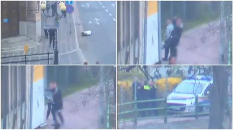 Przewracał śmietniki, urwał rurę. Wyczyny wandala nagrały kamery