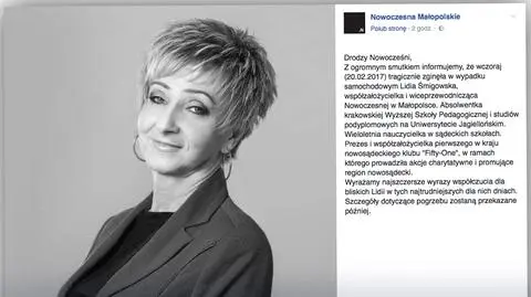 Nie żyje wiceprzewodnicząca Nowoczesnej w Małopolsce. Zginęła w wypadku