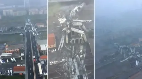 Katastrofa w Genui. Zdjęcia lotnicze