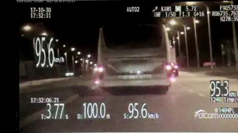 Świętokrzyskie. Pędził autobusem, nagrały go kamery