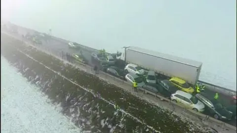 Dolny Śląsk: karambol widziany z powietrza