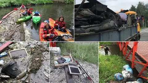 Mieszkańcy posprzątali sobie rzekę. Wyciągnęli dwie ciężarówki śmieci