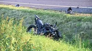 Motocykl Jarosława Wałęsy po wypadku