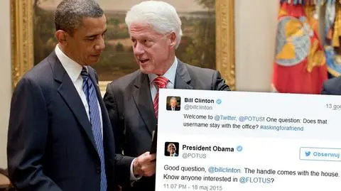 Barack Obama żartuje na Twitterze z Billa Clintona