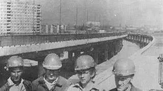 Budowa estakady nad doliną Obrzycy - 18 maja 1976 r.