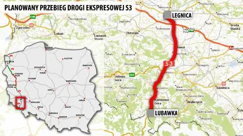 Planowany wcześniej odcinek drogi S3 wypadł z projektu 