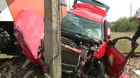 Tragic accident on railroad crossing Szaflary, southern Poland