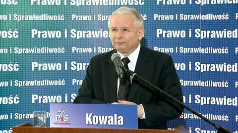 Prezes PiS spotkał się z dziennikarzami w miejscowości Kowala Kolonia