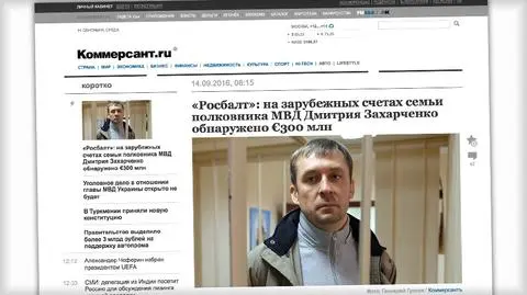 Pułkownik Dmitrij Zacharczenko został zatrzymany 9 września w Moskwie