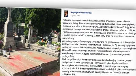 Pawłowicz zgłosiła sprawę znieważenia grobu rodziców