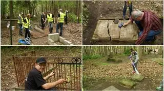 Cmentarz znajduje się na terenie poligonu