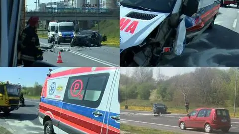 Karetka zderzyła się z osobówką, cztery osoby w szpitalu