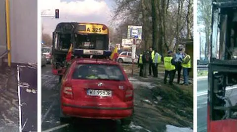 Pożar autobusu w stolicy, kierowcy utknęli w korku