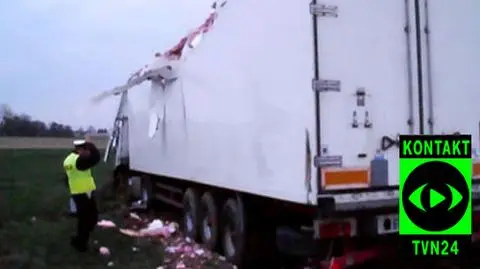 TIR wjechał na drzewo