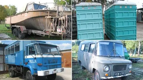 Ciężarówki, kutry, kultowa "nyska", a nawet toi toie - wszystko na sprzedaż
