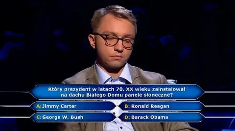 Milionerzy: Który prezydent USA zamontował panele słoneczne na dachu Białego Domu?