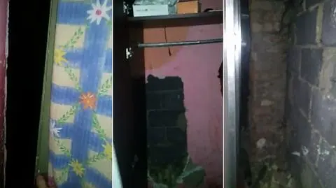 Dwaj bracia ukrywali się za szafą w ścianie