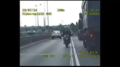 Bez uprawnień, z tablicą rejestracyjną ciągnika. Razem 87 punktów karnych