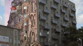 "Wieża Babel" na ścianie częstochowskiego bloku 