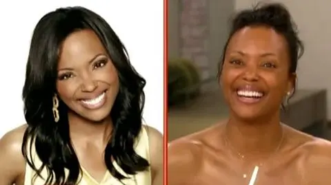 Prezenterka w makijażu i bez