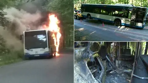Pożar autobusu w Gdyni