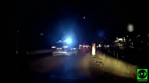 Fragment policyjnego pościgu na zakopiance. Nagranie Reportera 24