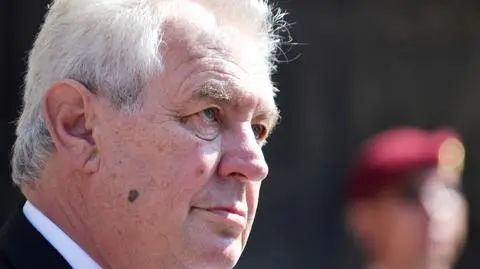 Prezydent Czech Milosz Zeman na zjeździe partii komunistycznej