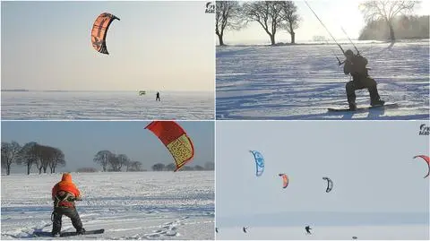 Gdańsk: Latają na desce z kitem zimą