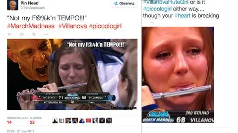 Zapłakana flecistka bohaterką memów