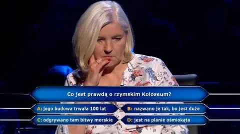 Milionerzy: Co jest prawdą o rzymskim Koloseum? Pytanie i odpowiedź
