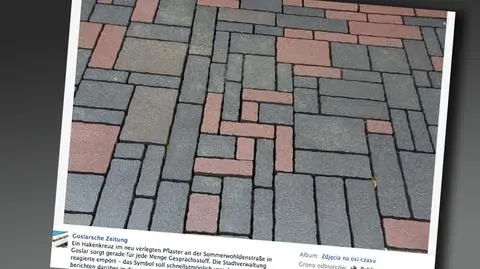 "Przypadkowa" swastyka na niemieckim chodniku