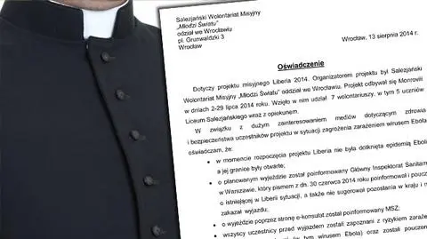 Ksiądz, który zabrał licealistów do Liberii: 
"Byli zapoznani z ryzykiem zarażenia"