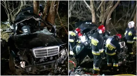 Pobiedziska: Mercedes uderzył w drzewo. Nie żyje kierowca