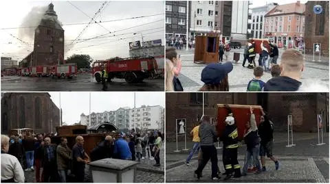 Mieszkańcy wynosili wyposażenie z płonącej katedry