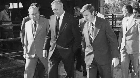 Edward Gierek z wizytą w PGR w Rząśniku