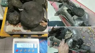 Bursztyn był schowany w tłumiku samochodu