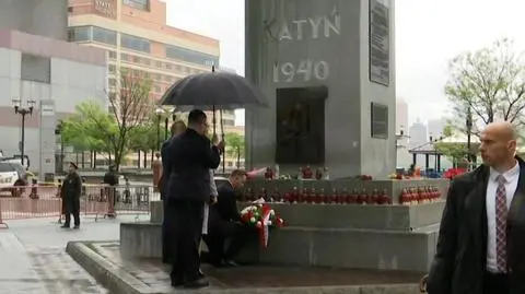 President Duda laid a wreath in front of Katyń Memorial in Jersey City