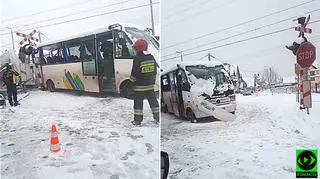 Bus zderzył się z pociągiem