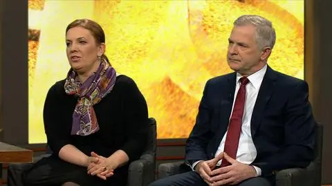 Elżbieta Jakubiak i Sławomir Rybicki w programie "Piaskiem po oczach"