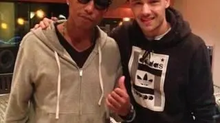 Pharrell Williams i Liam Payne w studio nagrań