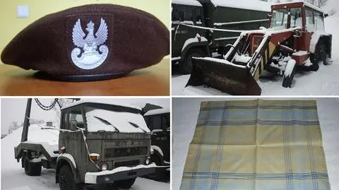 Wielka wyprzedaż sprzętu wojskowego. Koparka, berety i 10 ton złomu