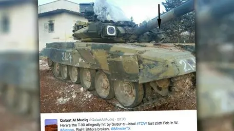 Rosyjski czołg T-90 i amerykańska rakieta TOW
