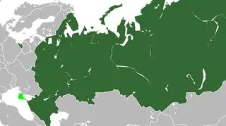 Tak obecnie pokazywana jest mapa Rosji w rosyjskojęzycznej Wikipedii