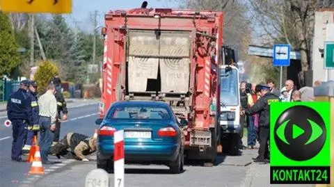 Pękł lewarek, śmieciarka zabiła mechanika