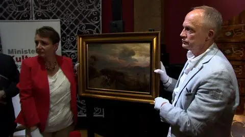 Skradziony obraz Oswalda Achenbacha "Via Cassia koło Rzymu" z 1878 r.