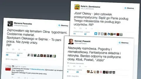 Opozycja i dziennikarze wspominają Oleksego