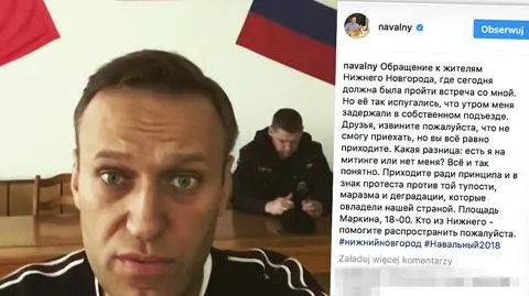 Nawalny poinformował o zatrzymaniu go przez policję za pośrednictwem Instagrama 