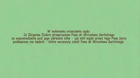 Ziobro przeprosił doktora G.