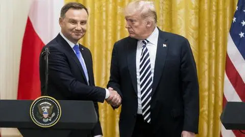 Donald Trump i Andrzej Duda na wspólnej konferencji prasowej 