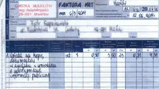 Faktura otrzymana z Urzędu Gminy Masłów